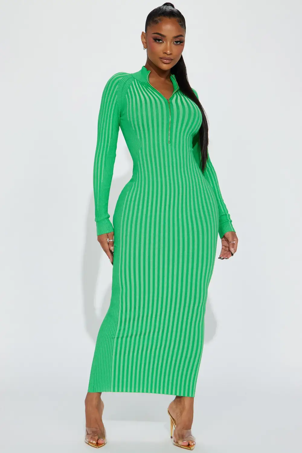 Keeping You Warm Sweater Maxi Dress - Kelly Green