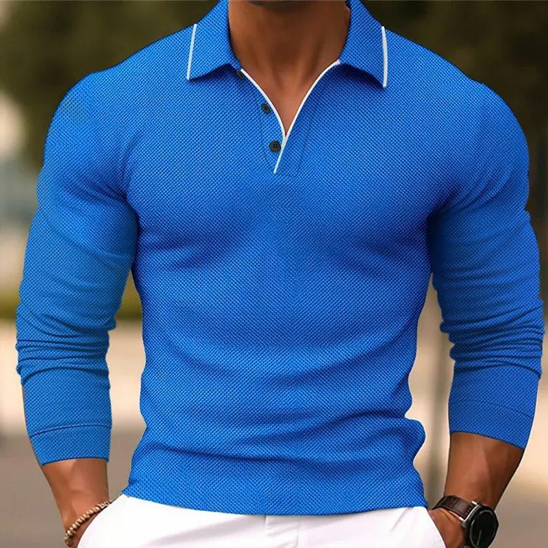 Classic Long Sleeve Collared Knit Shirt