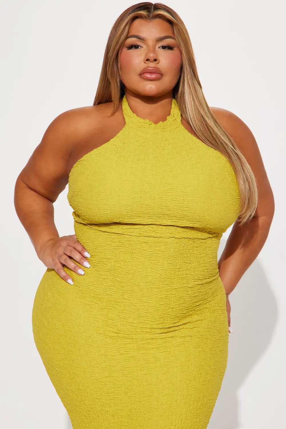 Taelynn Textured Maxi Dress - Chartreuse