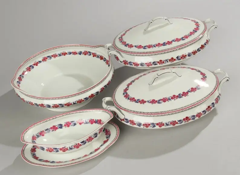 22-Piece Set Art Deco Dinnerware - Lanternier Limoges