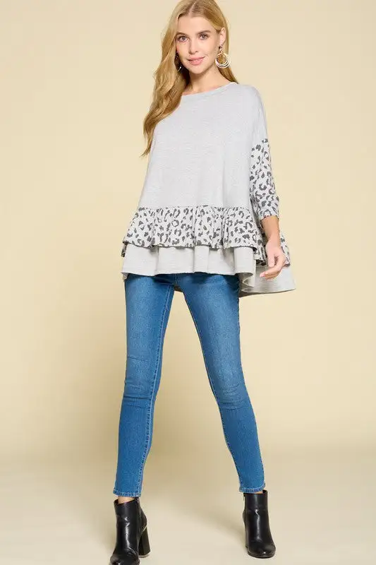 Allure Animal Print Ruffle Top | URBAN ECHO SHOP