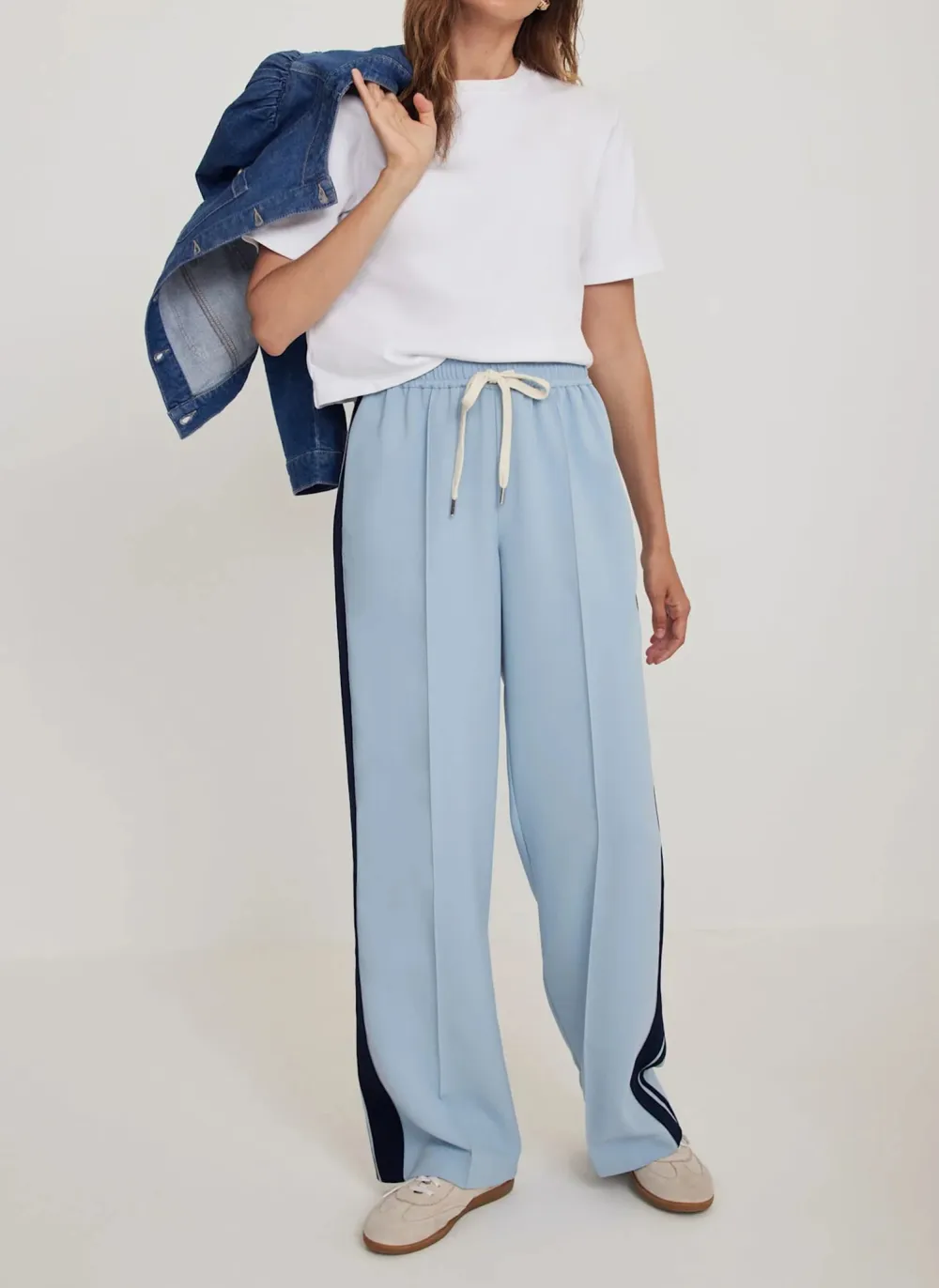 Casual Style Stripe Trousers