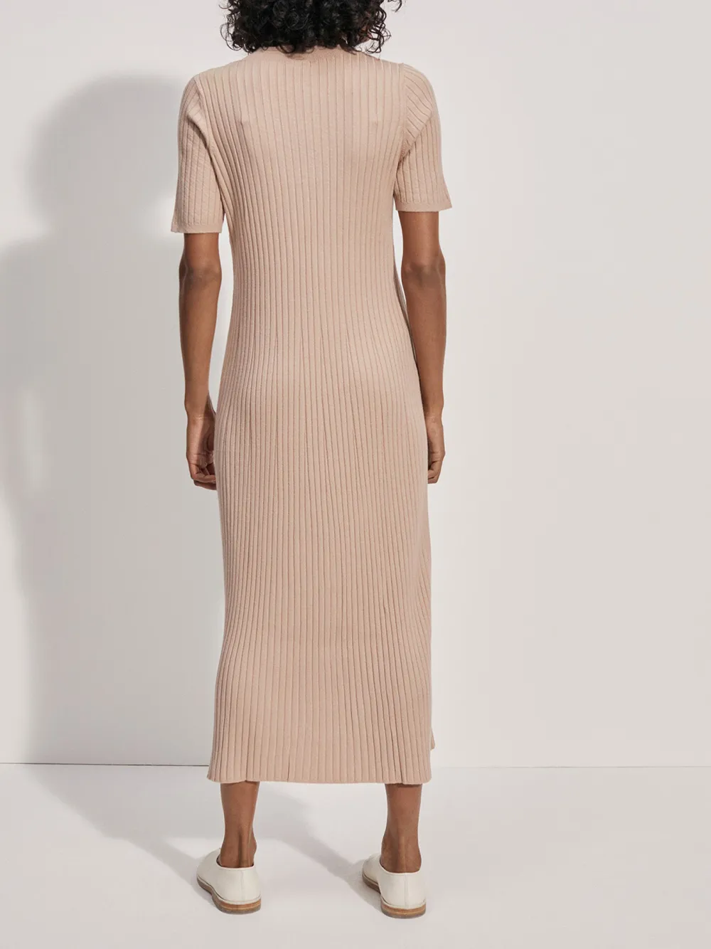 Crew Neck Rib Knit Maxi Dress