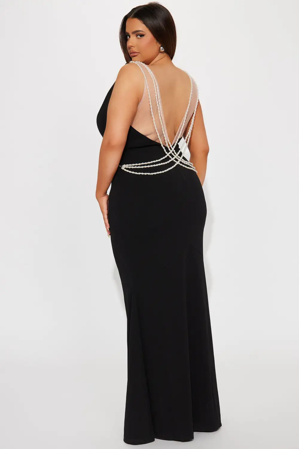 Perla Backless Gown - Black