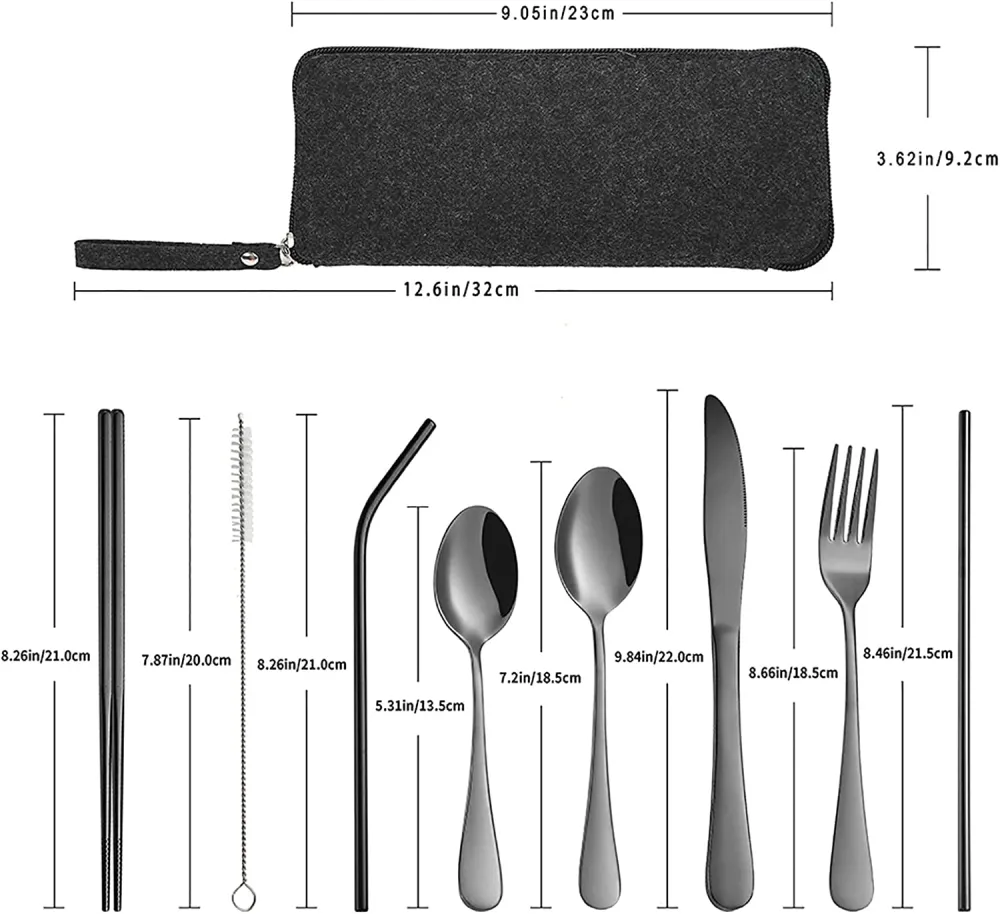 (Store Closing Sale) Portable travel cutlery, reusable silverware