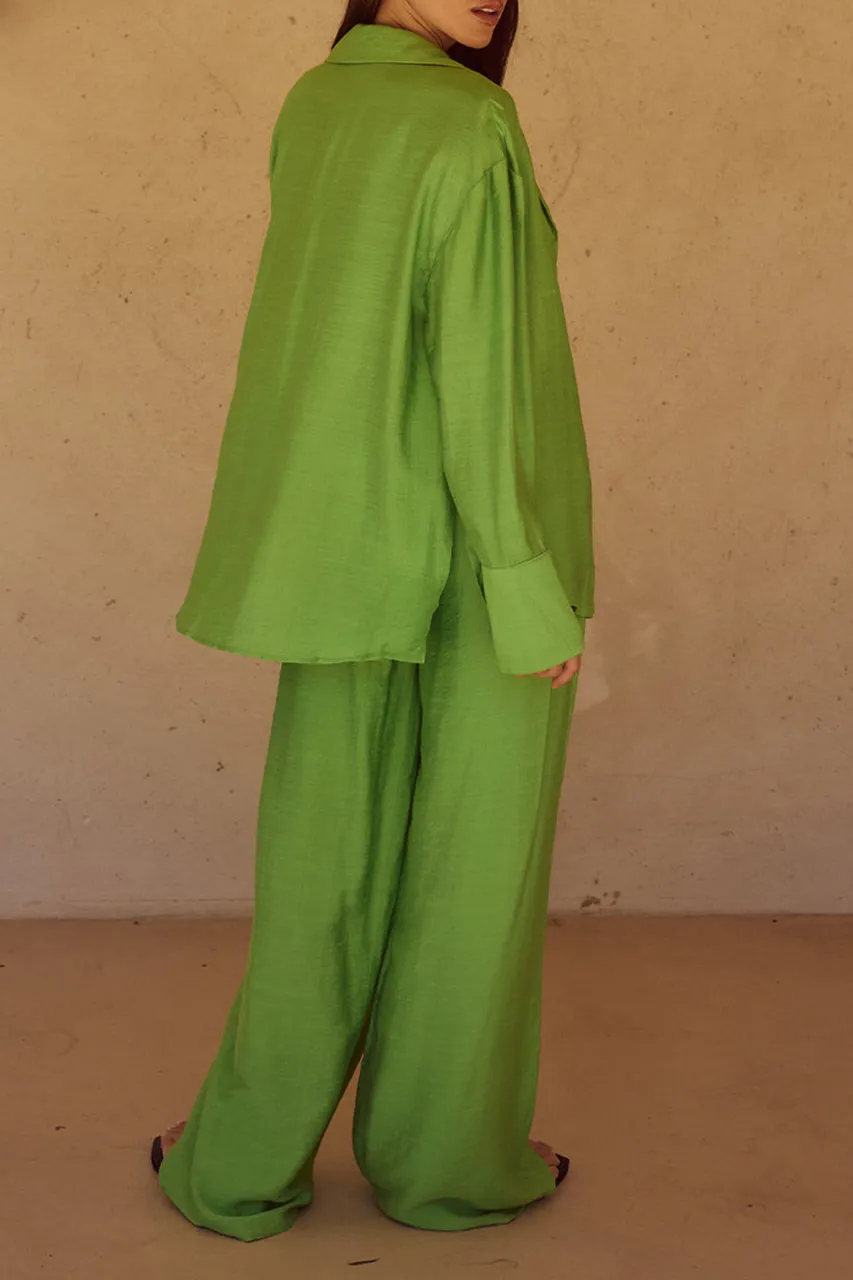 Green Heavy Drape Pants