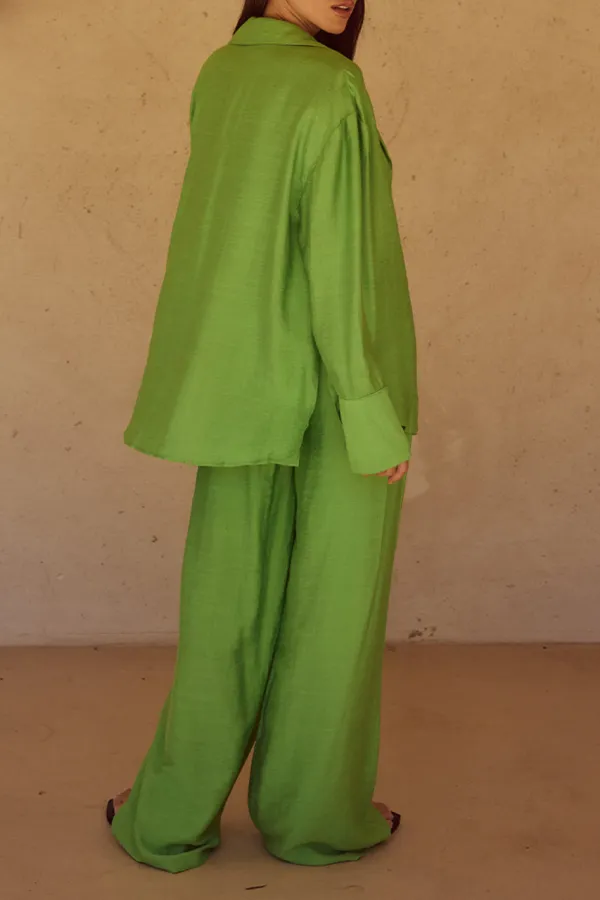 Green Heavy Drape Pants