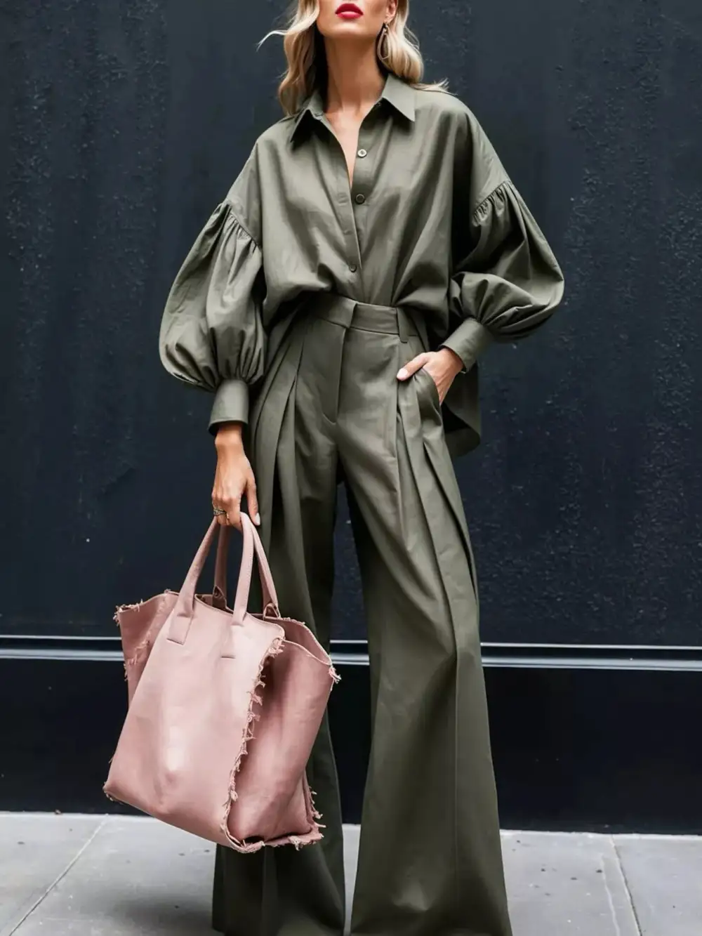 Wide Leg Lantern Jumpsuit