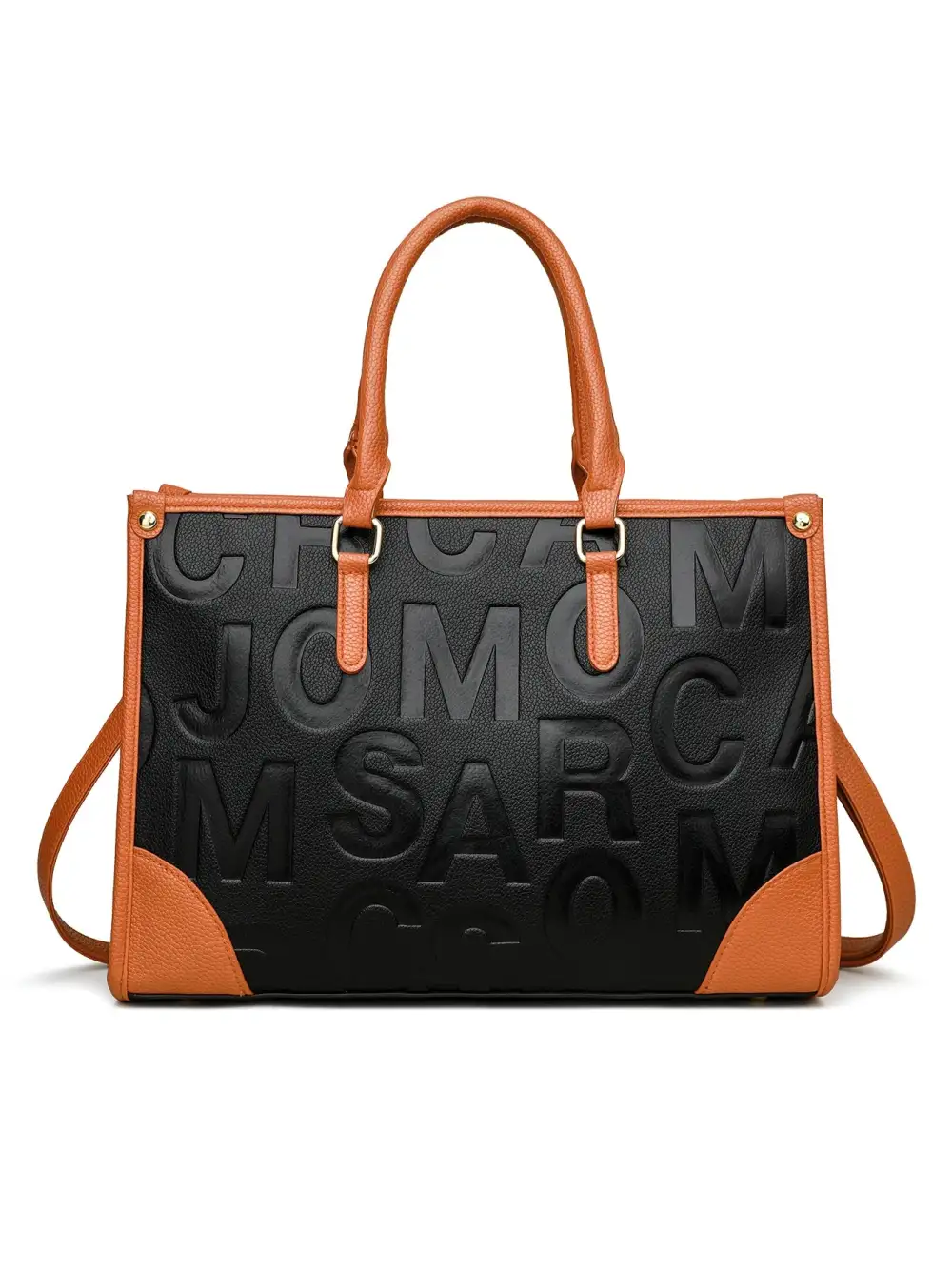 Chic Letter Print Satchel Bag Structured Spacious