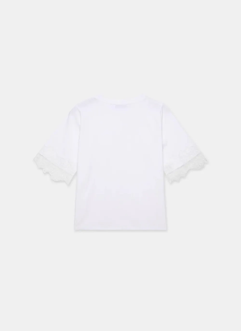 Casual Style White Cotton T-Shirt