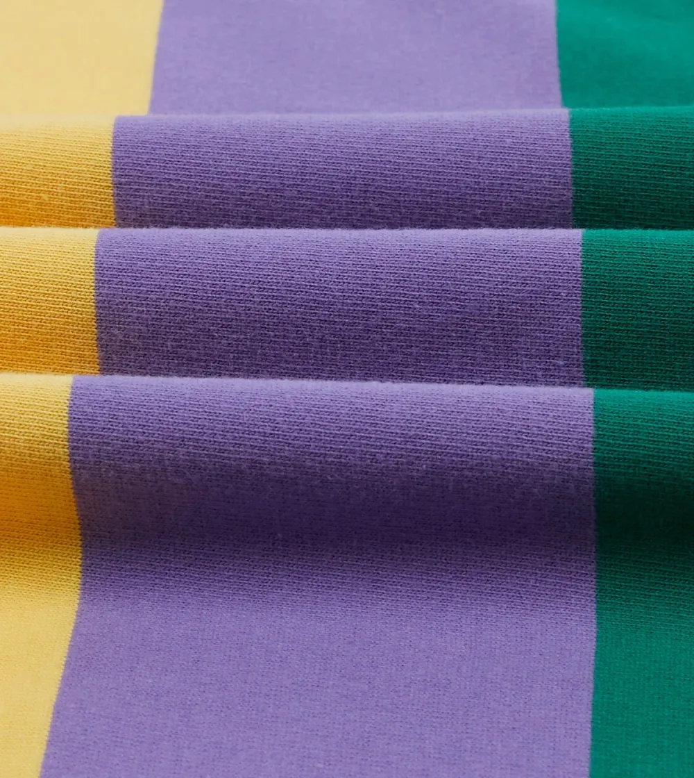 Multi Vertical Stripe Cotton Rugby Shirt Casual Style