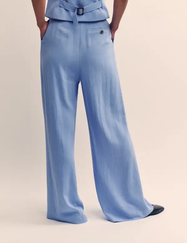 Blue Relaxed Tailored Trousers