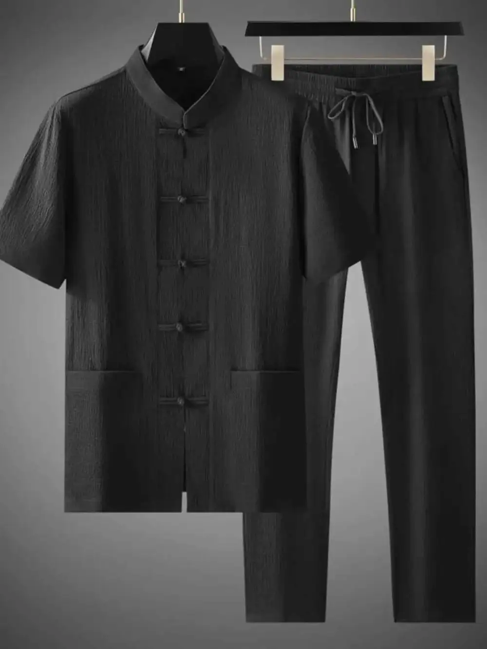 Everyday Button Up Short Sleeve Top and Pants Set