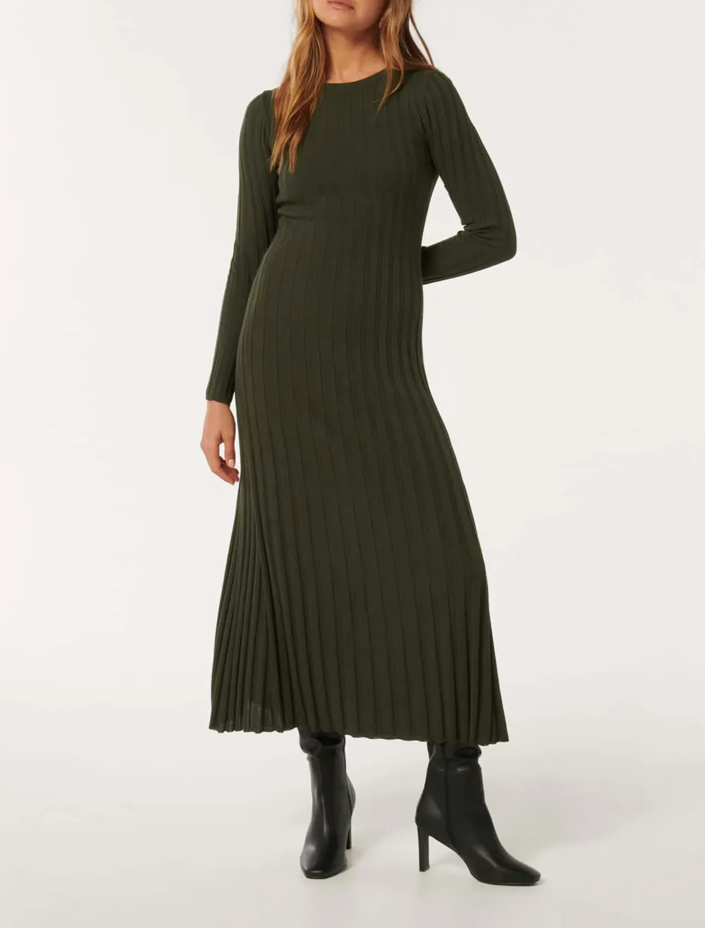 Crew-Neck Knit Dress