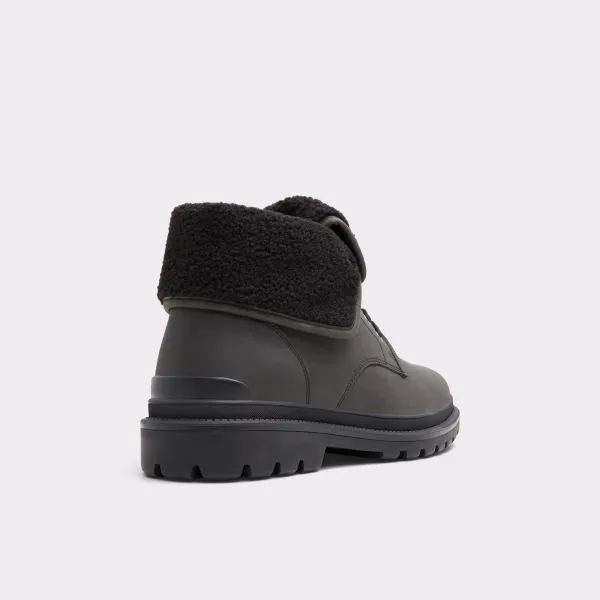 Black Suede Low Heel Lace-Up Men's Boots