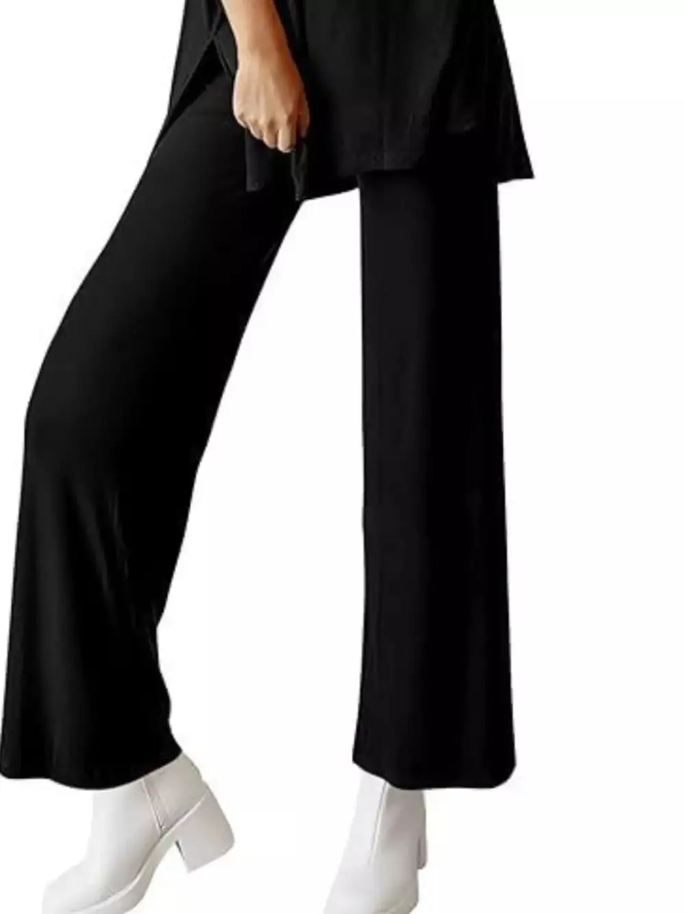 Relaxed Fit Round Neck Top and Pants Two Piece Set