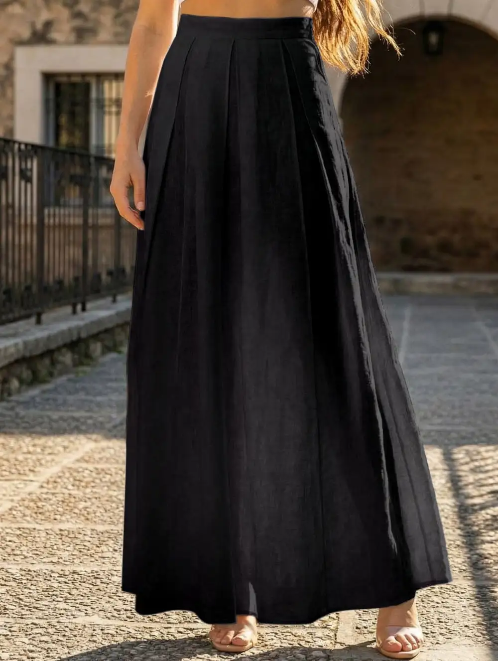Cotton Linen Mermaid Midi Skirt