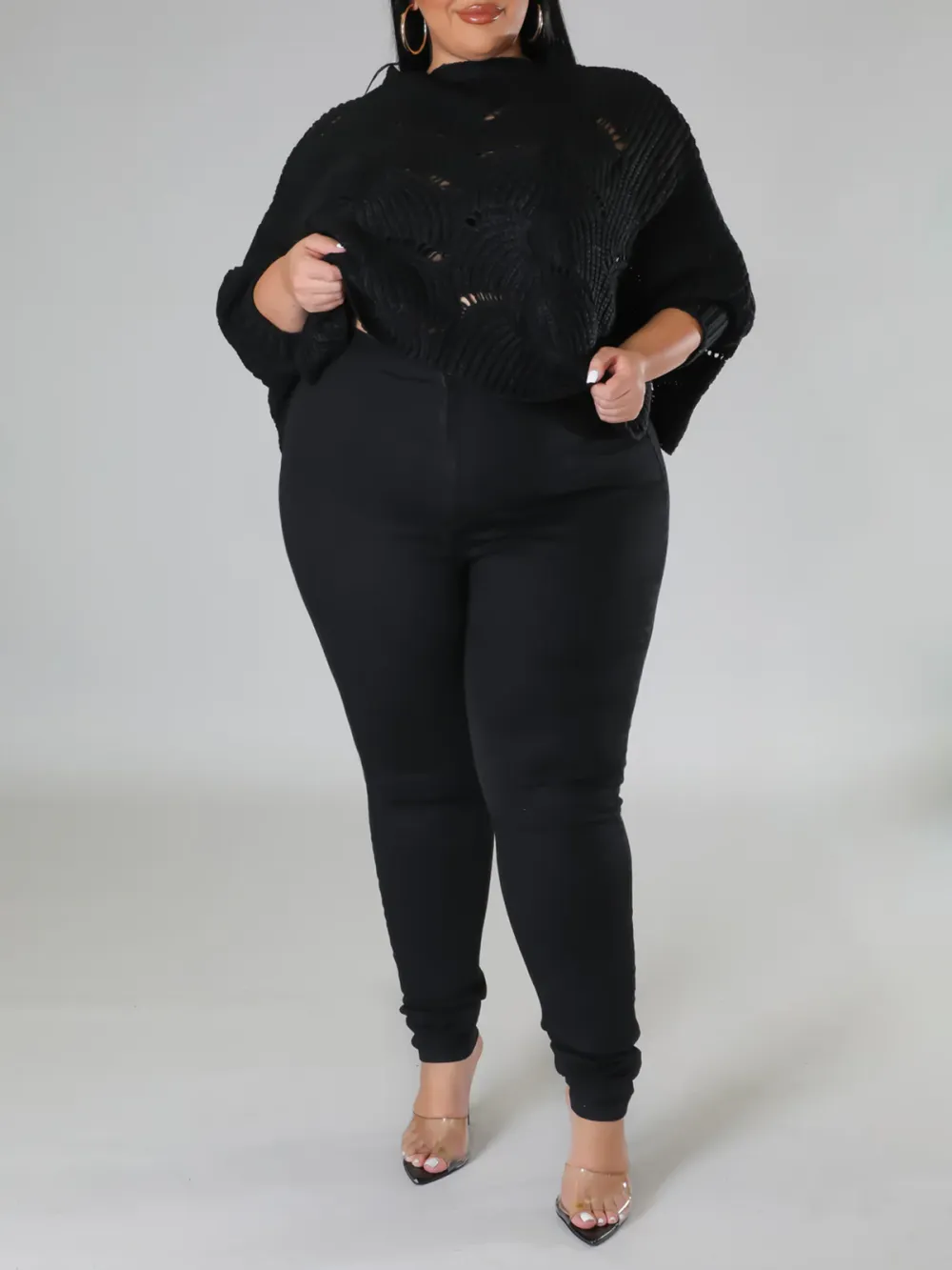 Plus-Size Fashion Women'S Knitted Pullover