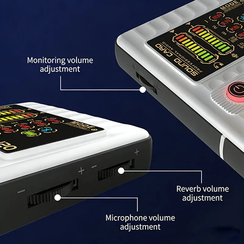 ✨🎤 Portable Handheld Live Sound Card (Voice Changer): Multifunctional Effects + Noise Cancellation – Stream from Anywhere!