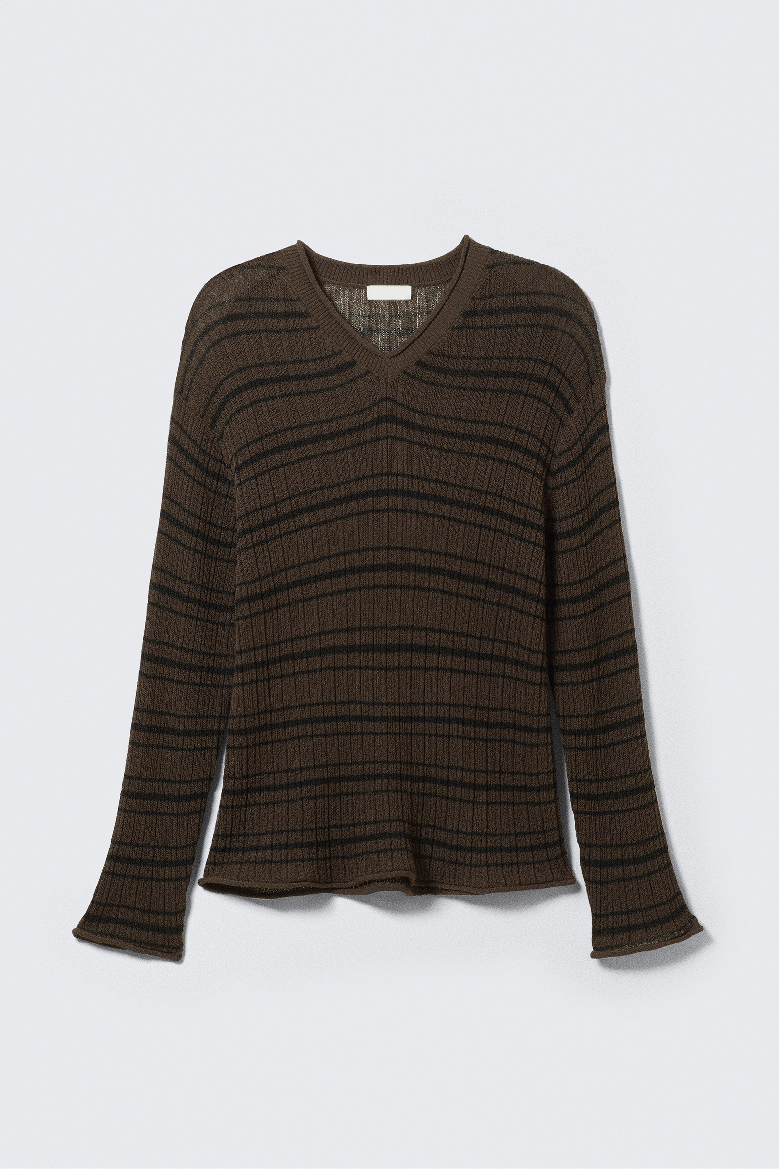 Striped V-Neck Long Sleeve Sweater