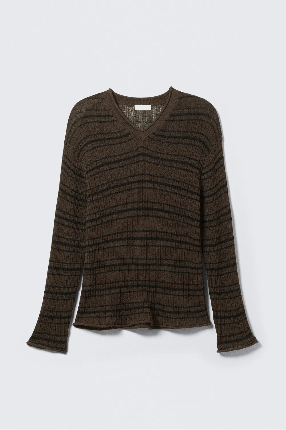 Striped V-Neck Long Sleeve Sweater