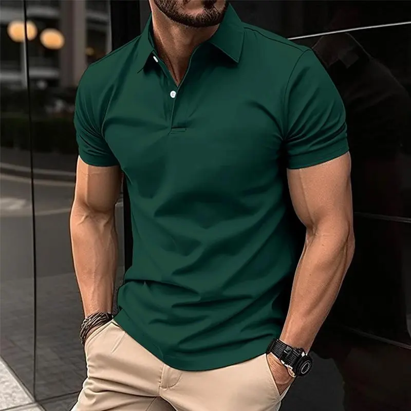 Layered Short Sleeve Collared Knit Shirt