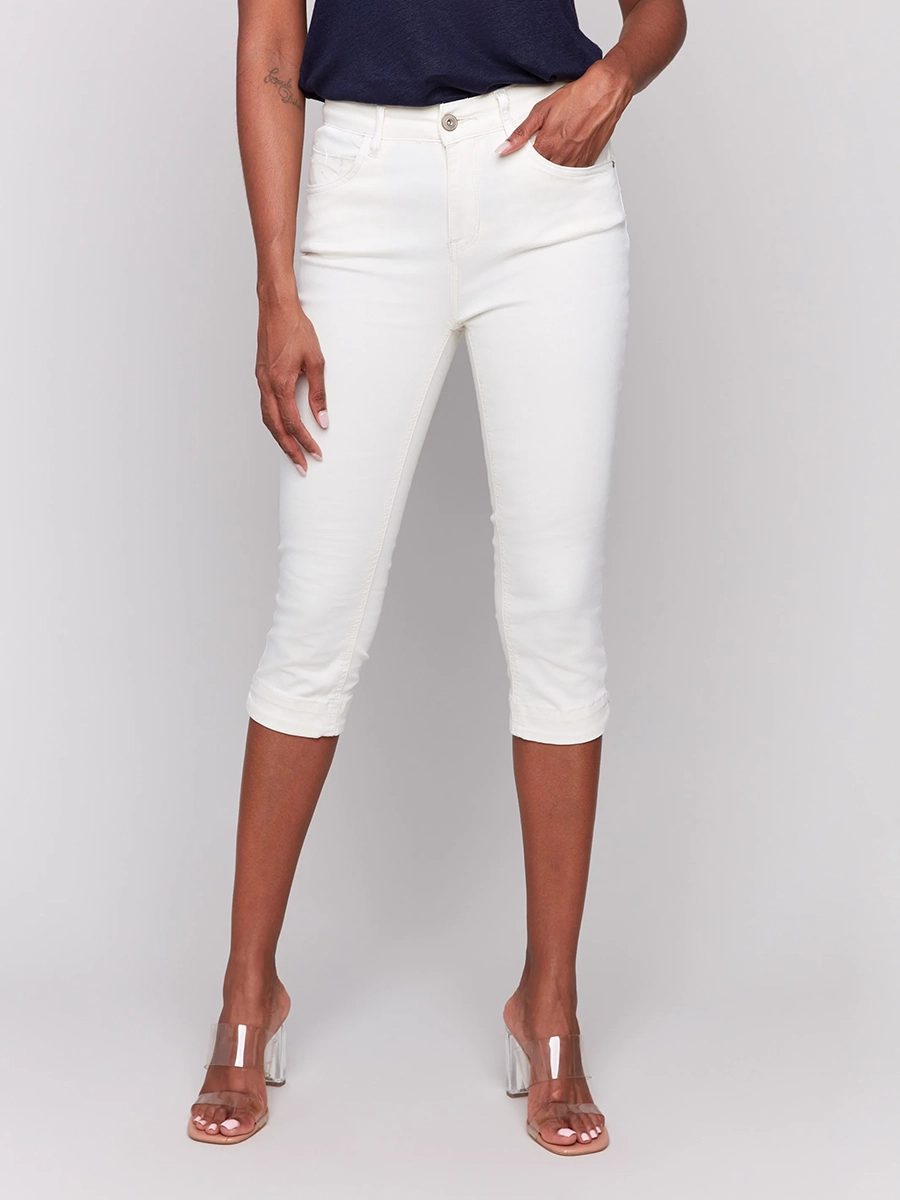 Slim Fit Women's Breathable Cotton Cropped Pants