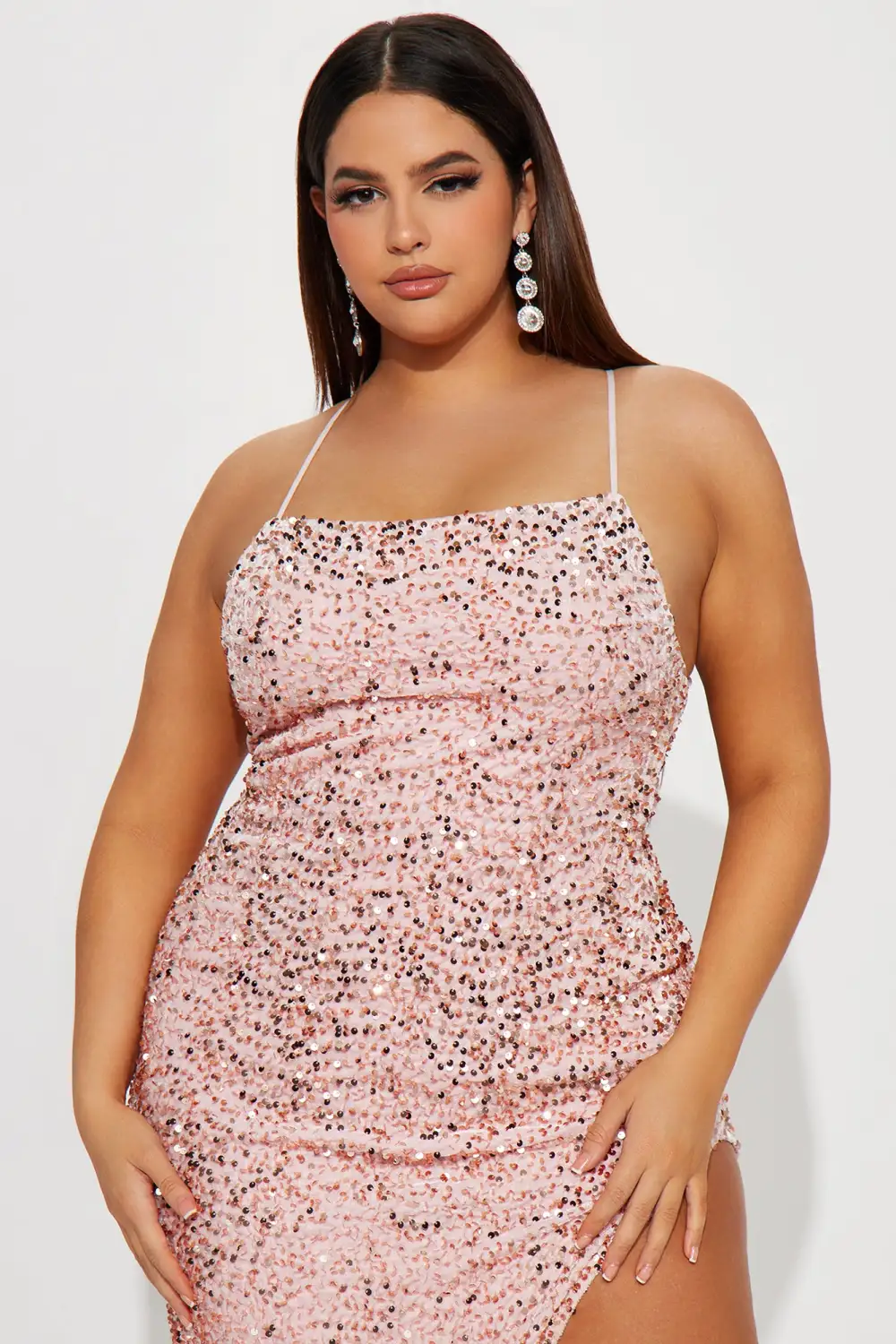 Starry Eyed Sequin Petite Maxi Dress - Pink