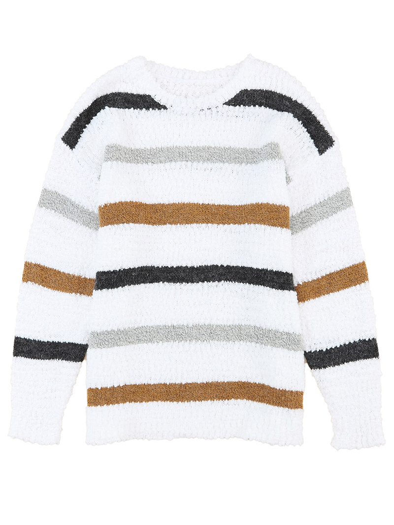 Striped Popcorn Knit Sweater