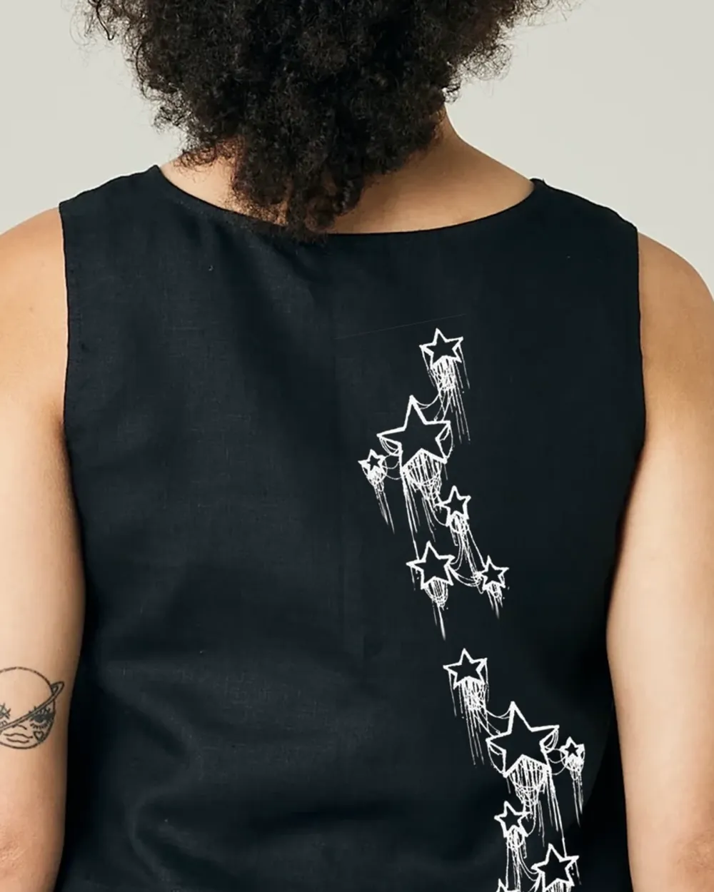 BLACK LINEN TOP