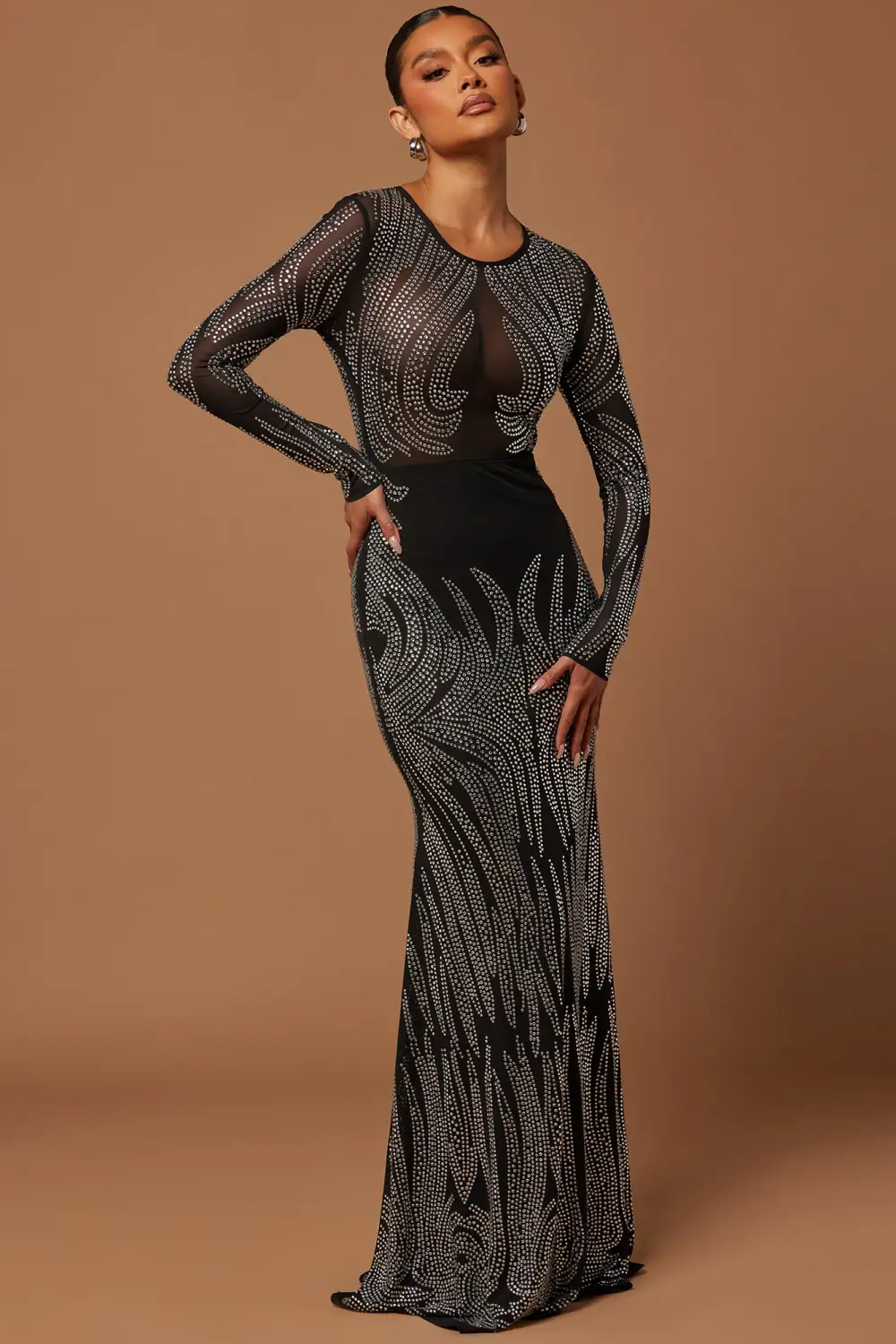 Jennifer Embellished Gown - Black