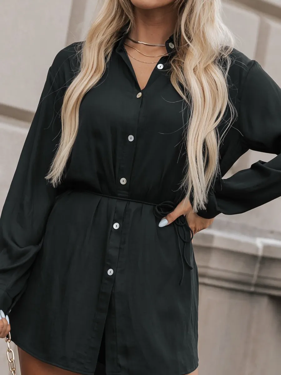 Black all-in-one simple blouse