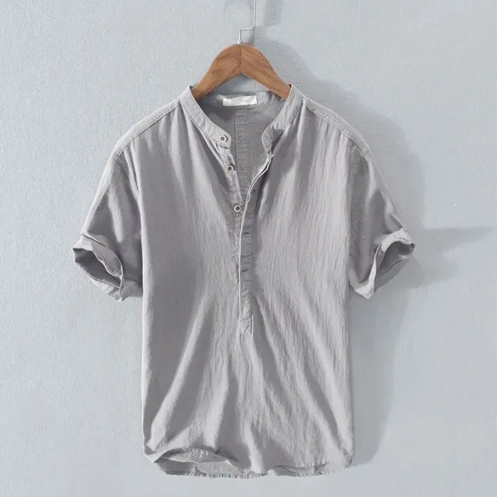 Men's New Linen Casual Short Sleeve Shirt