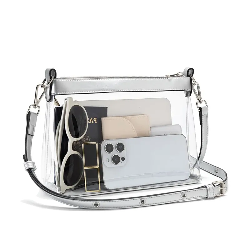 PVC transparent bag, European and American cross-border simple small square bag