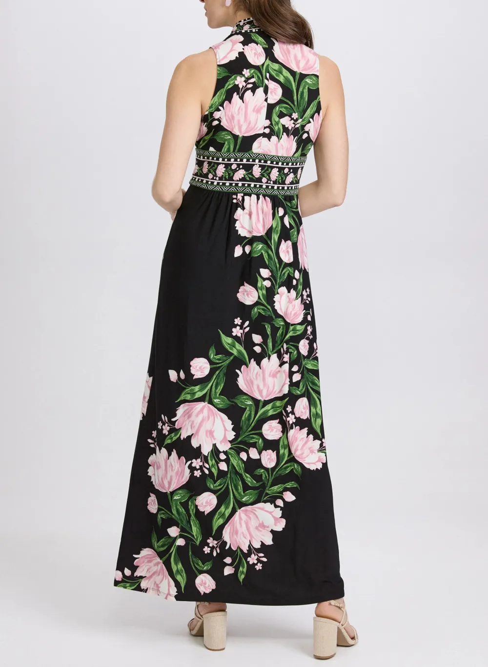 Retro Floral Print Long Dress