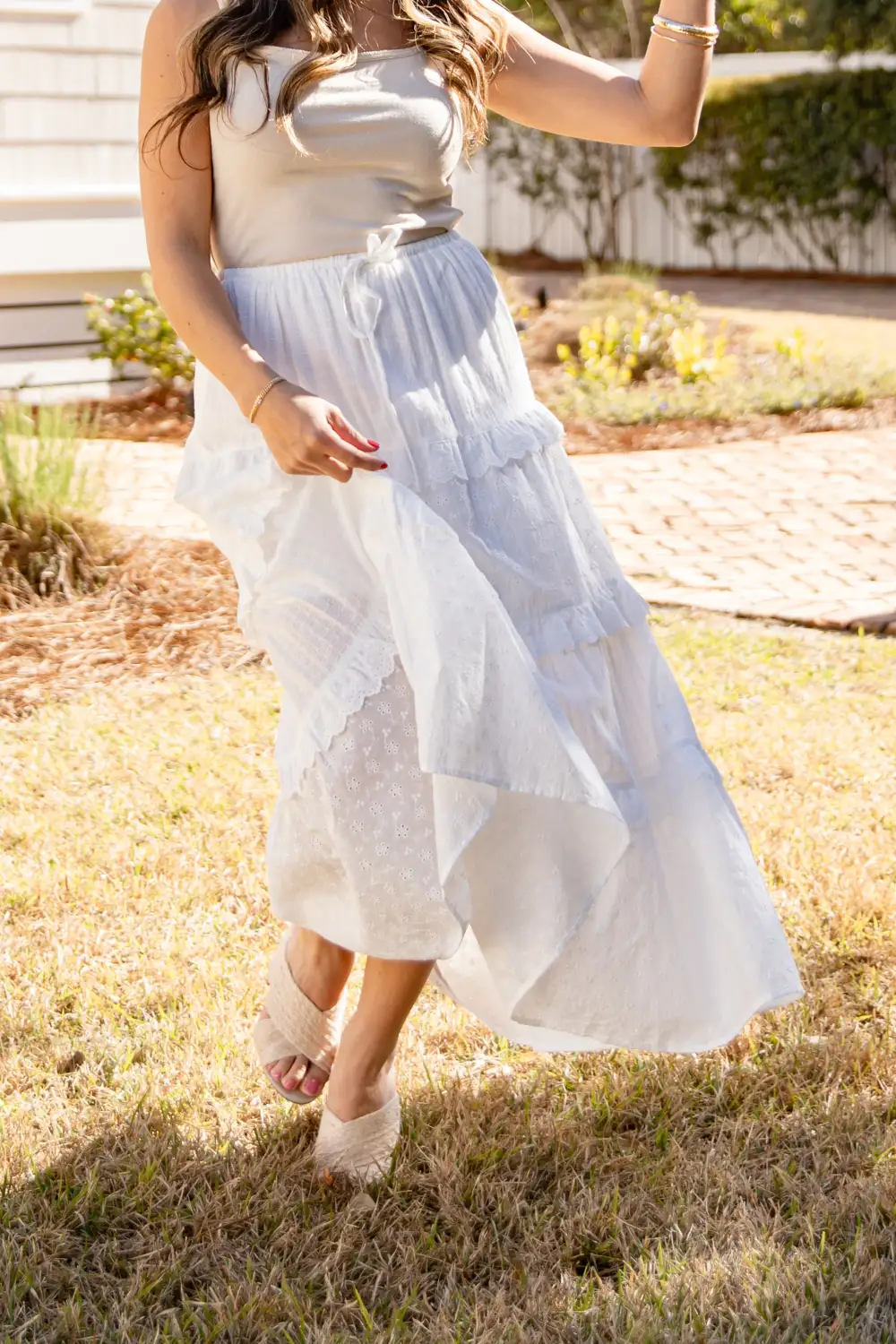 Weekend Roomy Flowy Cotton Blend Casual Skirt