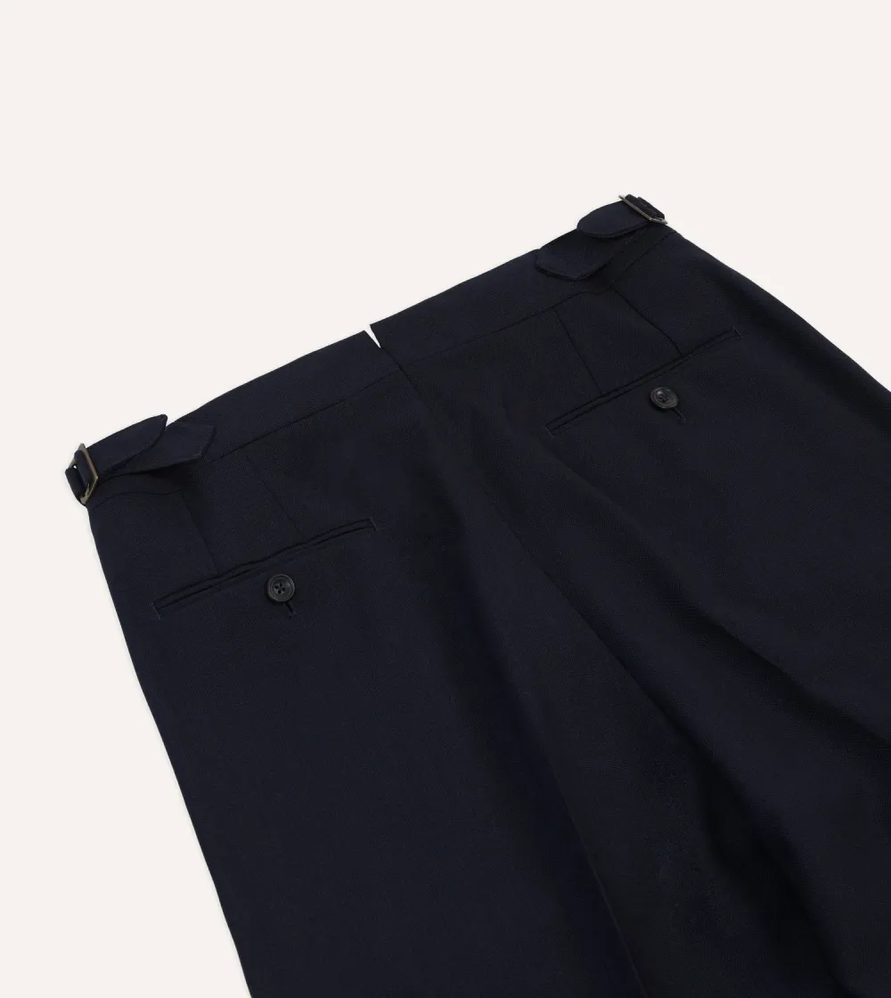 Daily Navy Tropical Wool Single Pleat Trouser