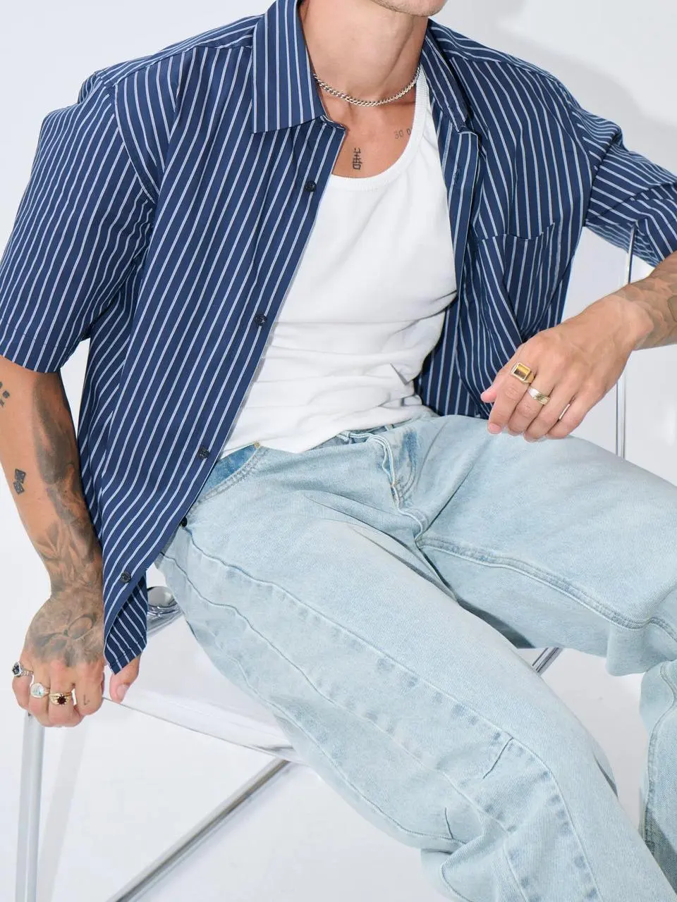 Casual Soft And Comfortable Navy Shirt