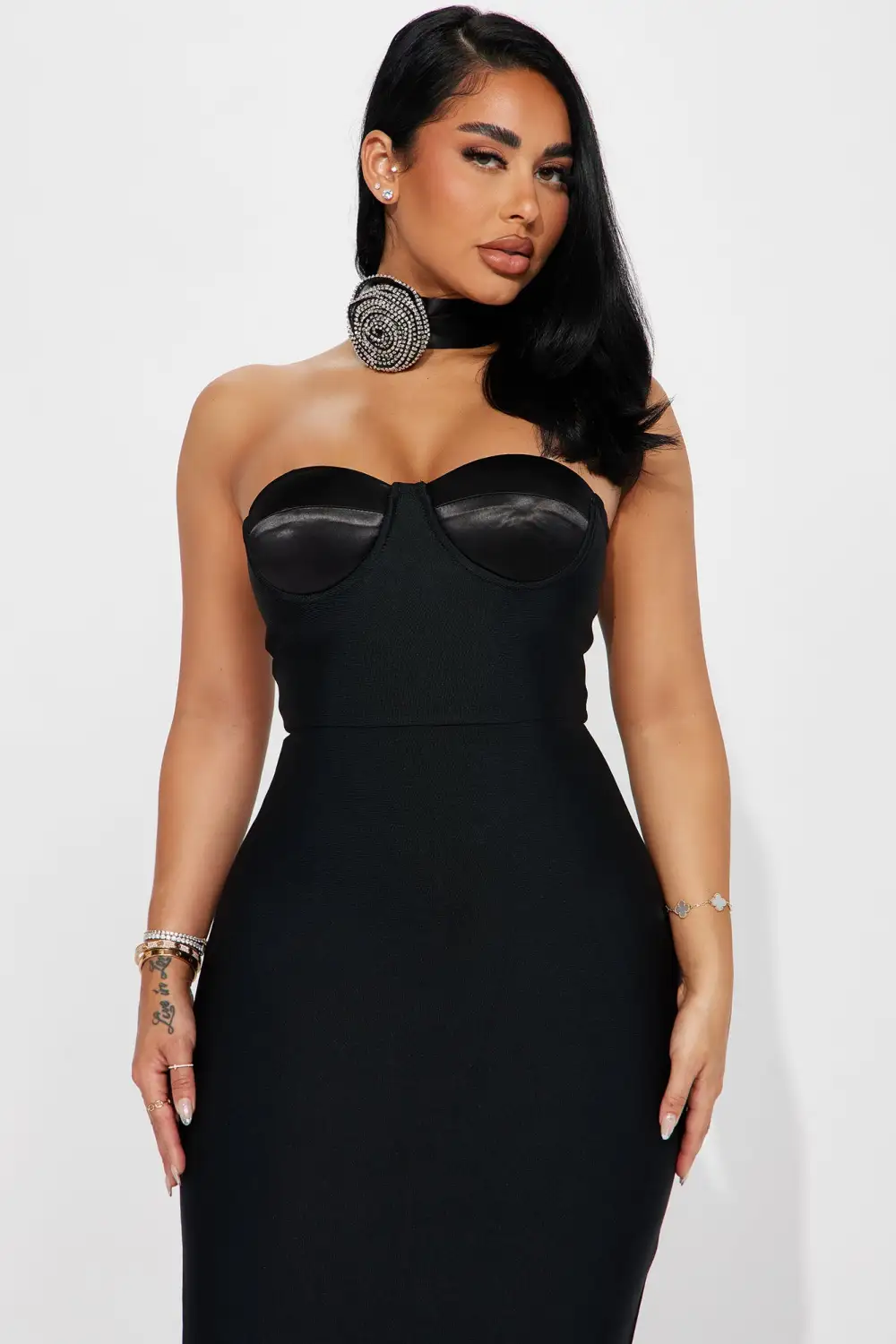 Divine Bandage Maxi Dress - Black