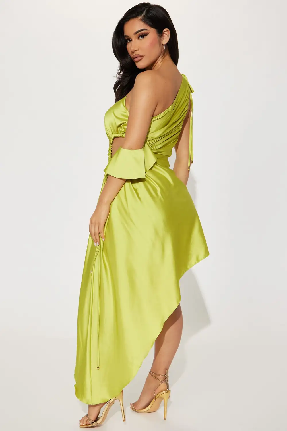 Victoria Off Shoulder Maxi Dress - Lime