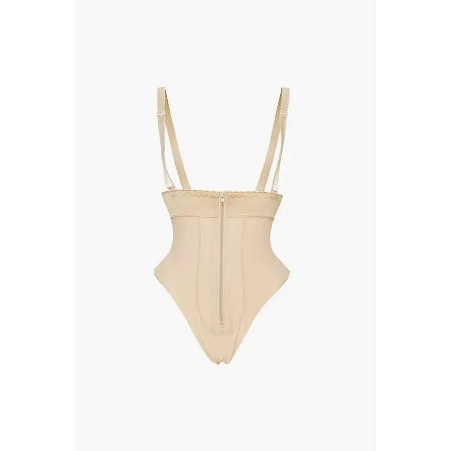 Full Size Adjustable Strap Zip-up Shaping Bodysuit