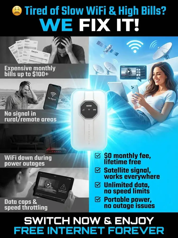 【Global Coverage, Lifetime Free】Unlimited Portable Wi-Fi
