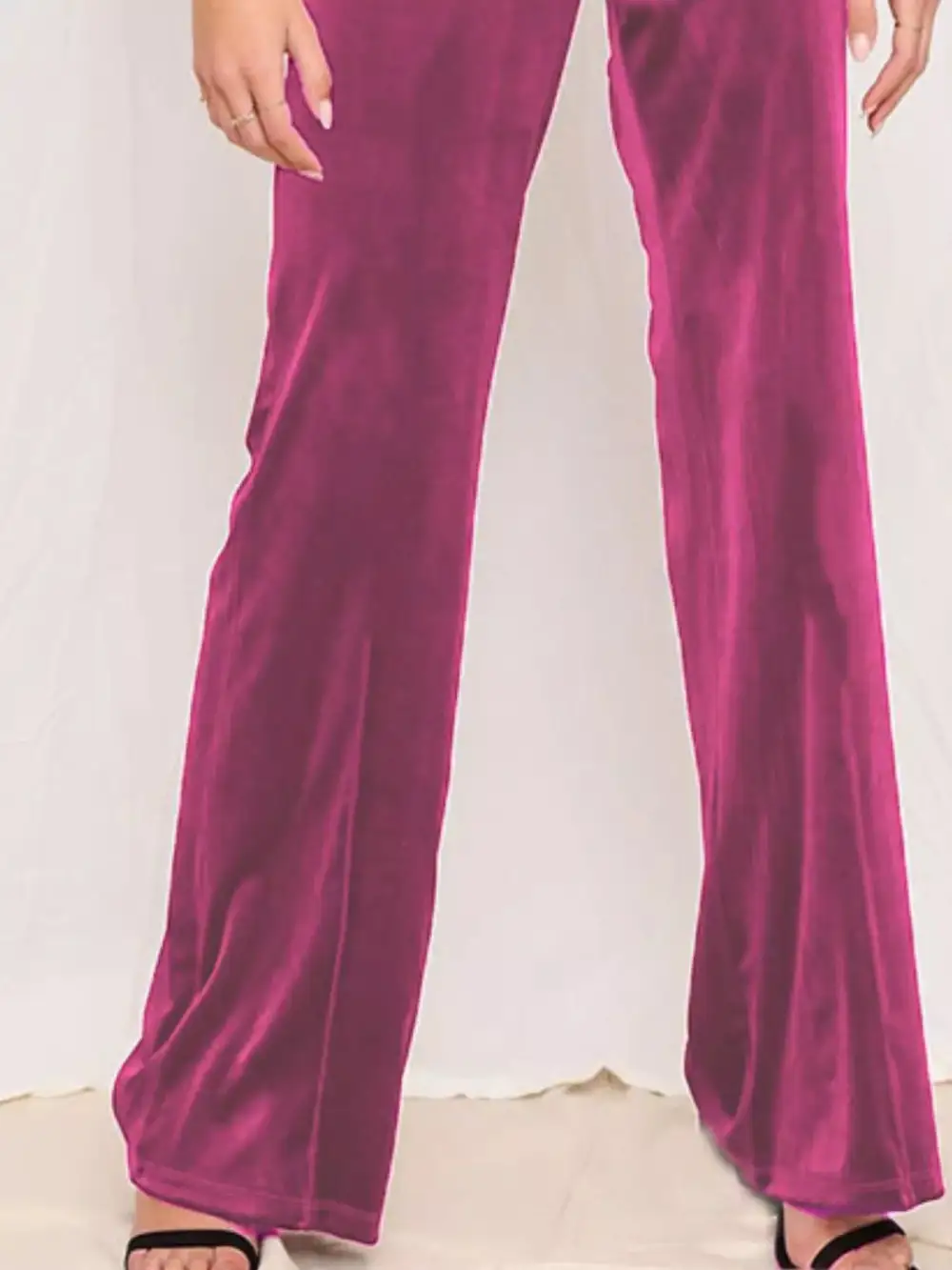 Full Size Velvet Wide Leg Pants