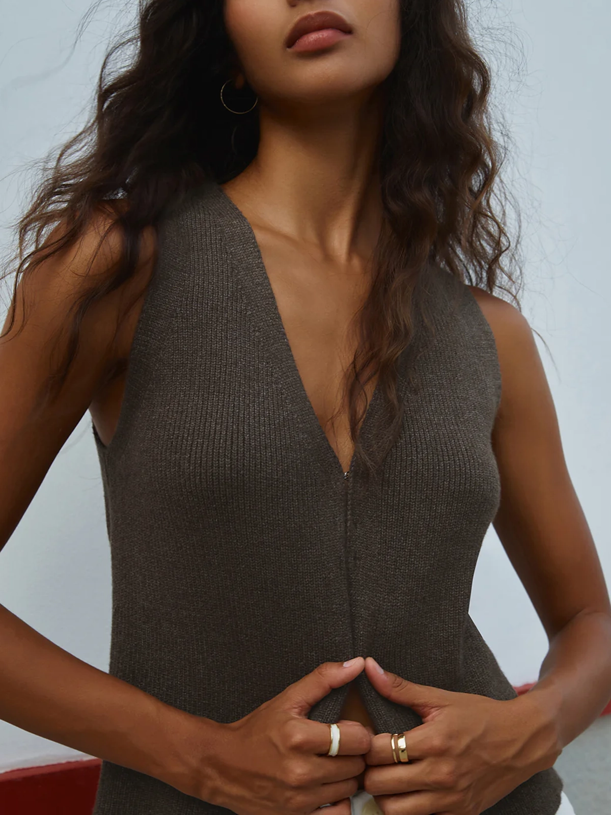 Main Character Rib Sweater Vest