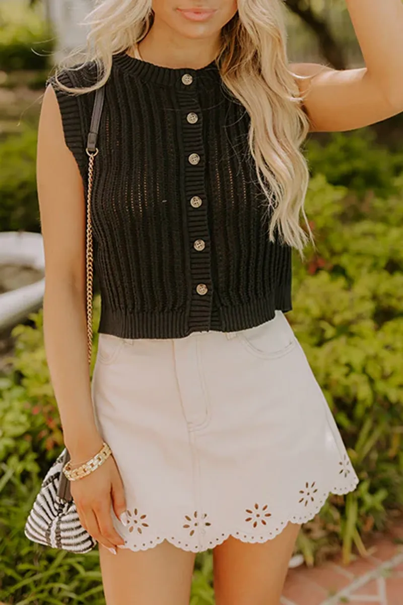 Sleeveless Cotton Women's Sweater