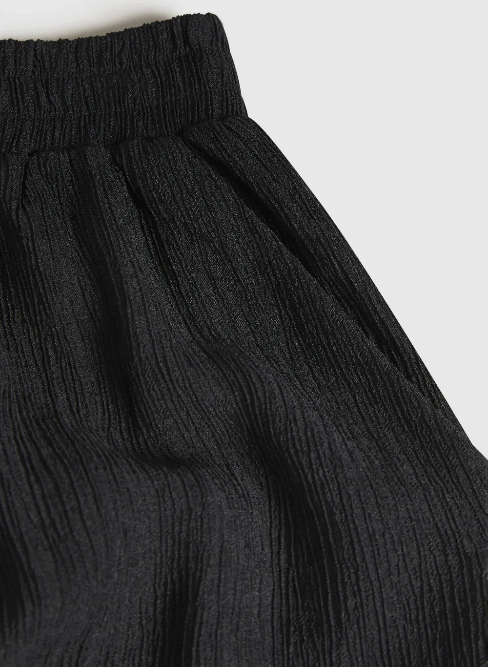 Black Jacquard Wide-Leg Pants
