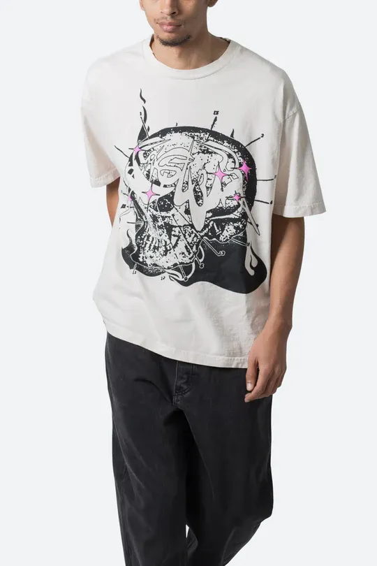 WHITE SKULL GRAPHIC STARS ALIGN T-SHIRT