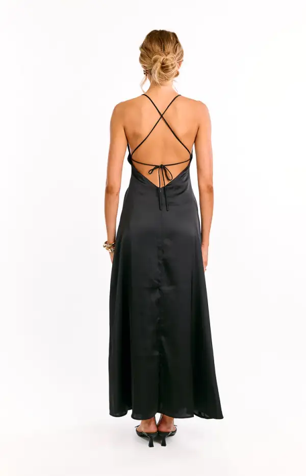 V Neck Backless Maxi Dress