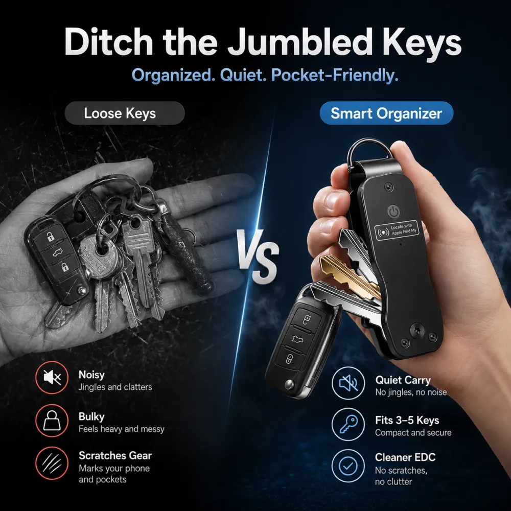 🔥Key Organizer Men's Keychains with Smart Tracker