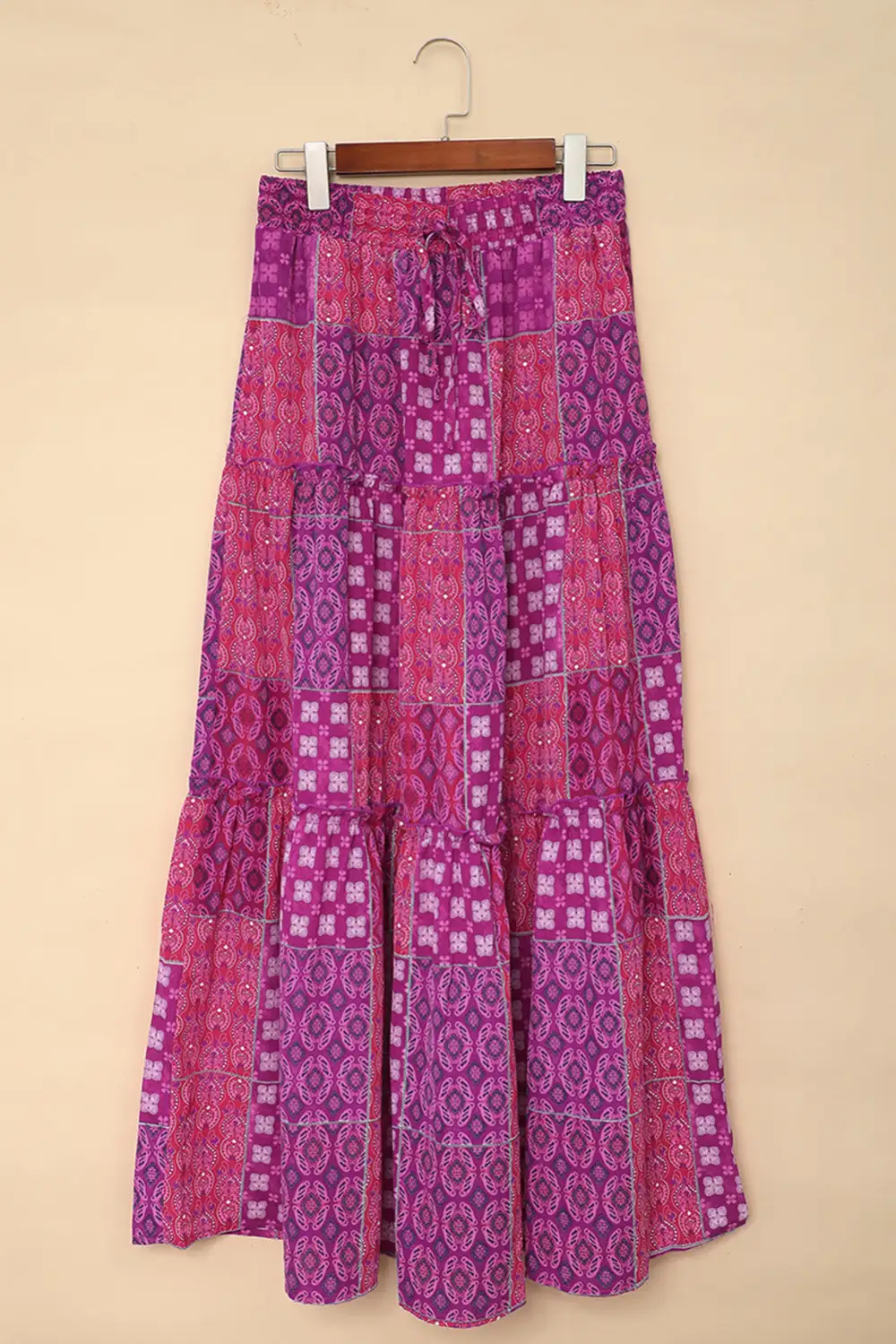 Softline Maxi Print Tiered Skirt